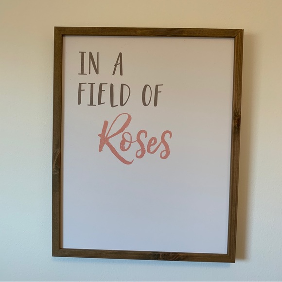 Lot of 2 Wall Art Decor Little Girl Nursery Baby Quote Framed Wildflowers Roses - Picture 3 of 5